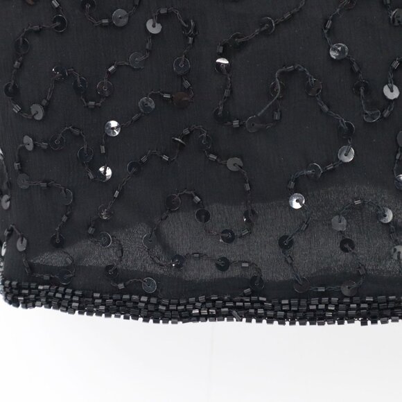 Stenay‎ Silk Beaded Dress Womens 8 Black Flapper Evening Wear Vintage 20's Style - Picture 11 of 16